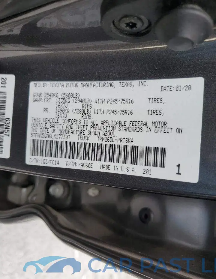 5TFAX5GN6LX177307# 10