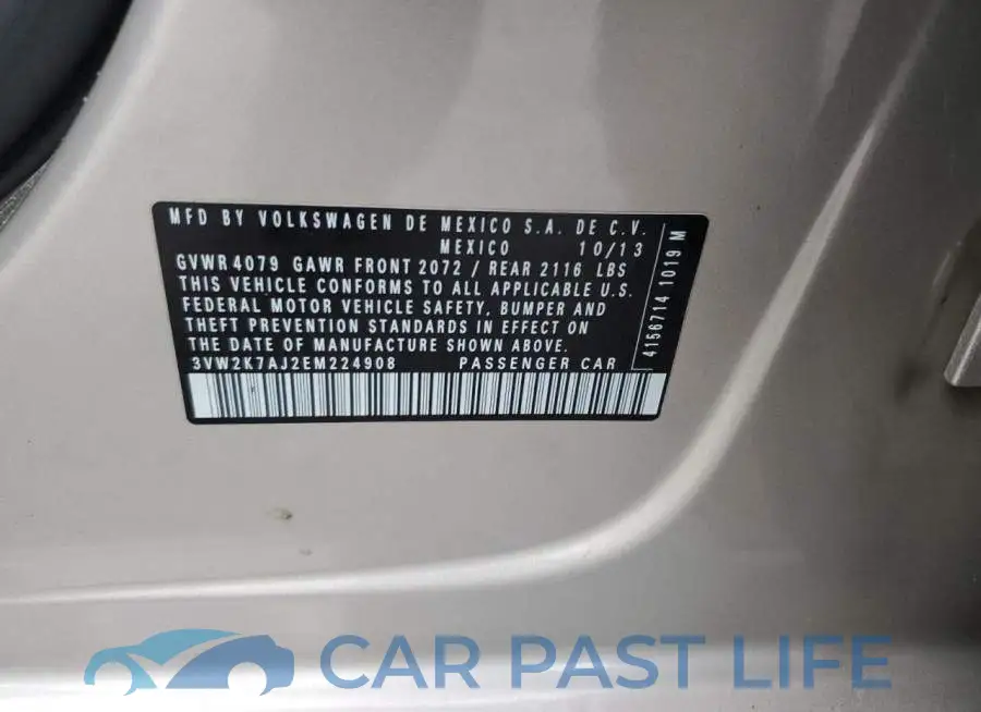 3VW2K7AJ2EM224908# 12