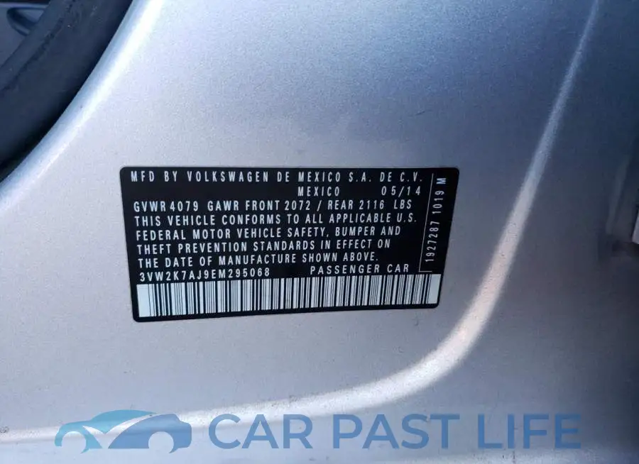 3VW2K7AJ9EM295068# 10