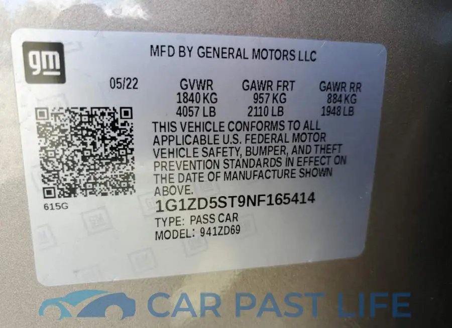 1G1ZD5ST9NF165414# 12