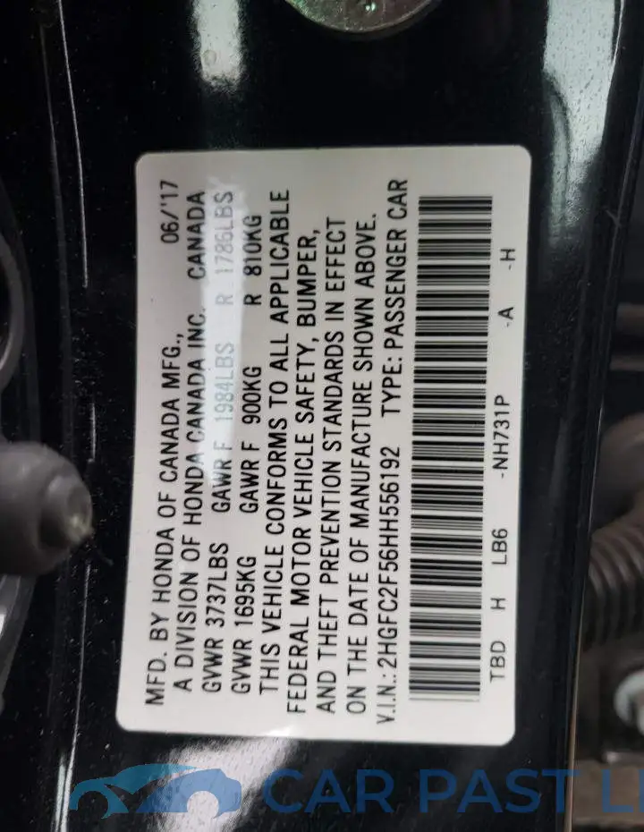 2HGFC2F56HH556192# 13