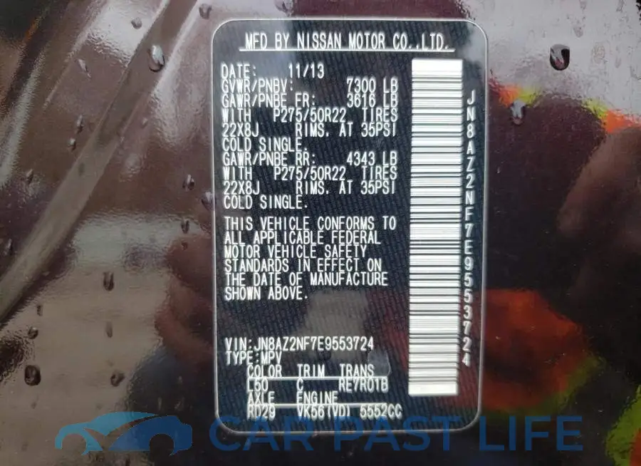 JN8AZ2NF7E9553724# 14
