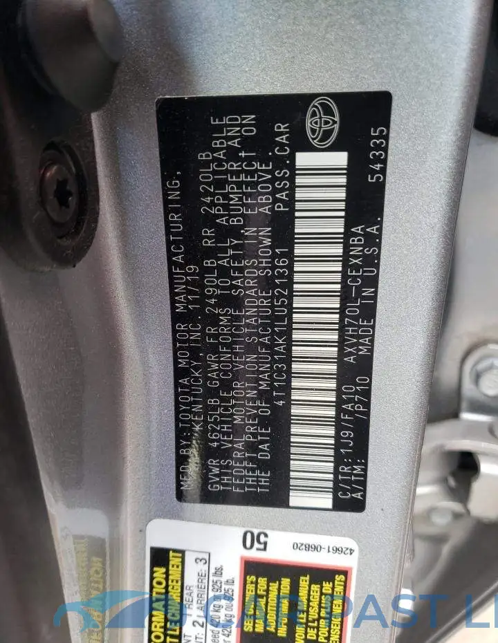 4T1C31AK1LU521361# 12