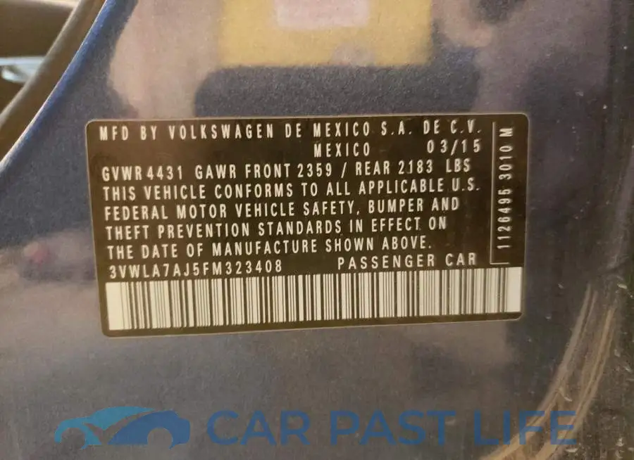 3VWLA7AJ5FM323408# 10