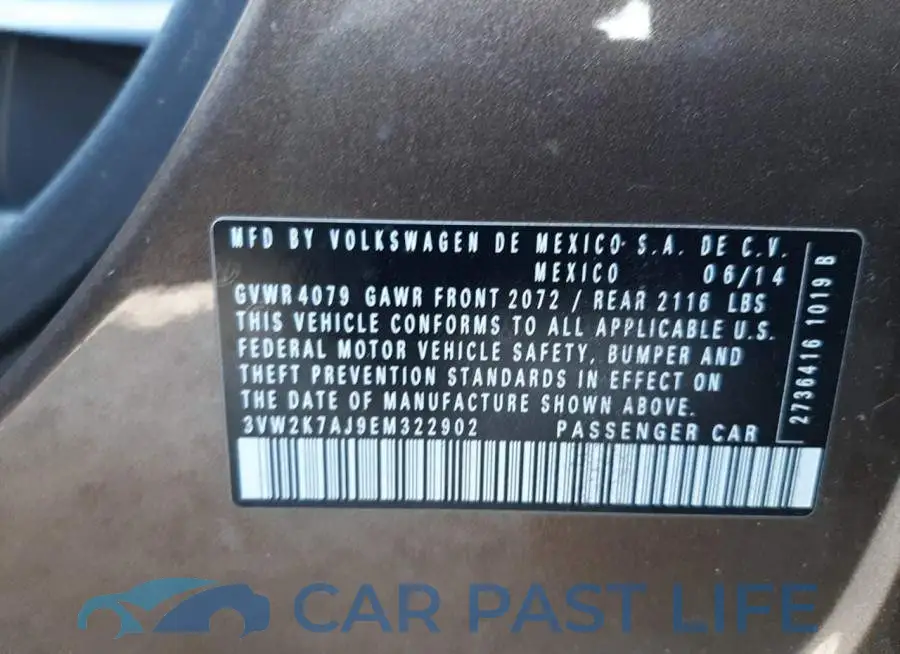 3VW2K7AJ9EM322902# 10