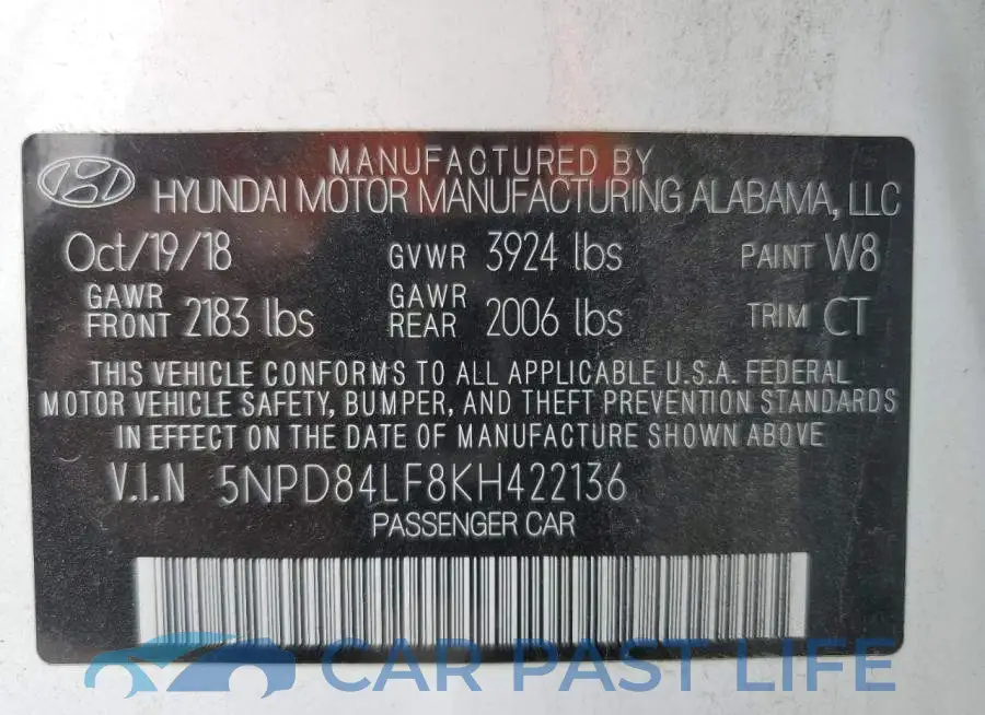 5NPD84LF8KH422136# 10