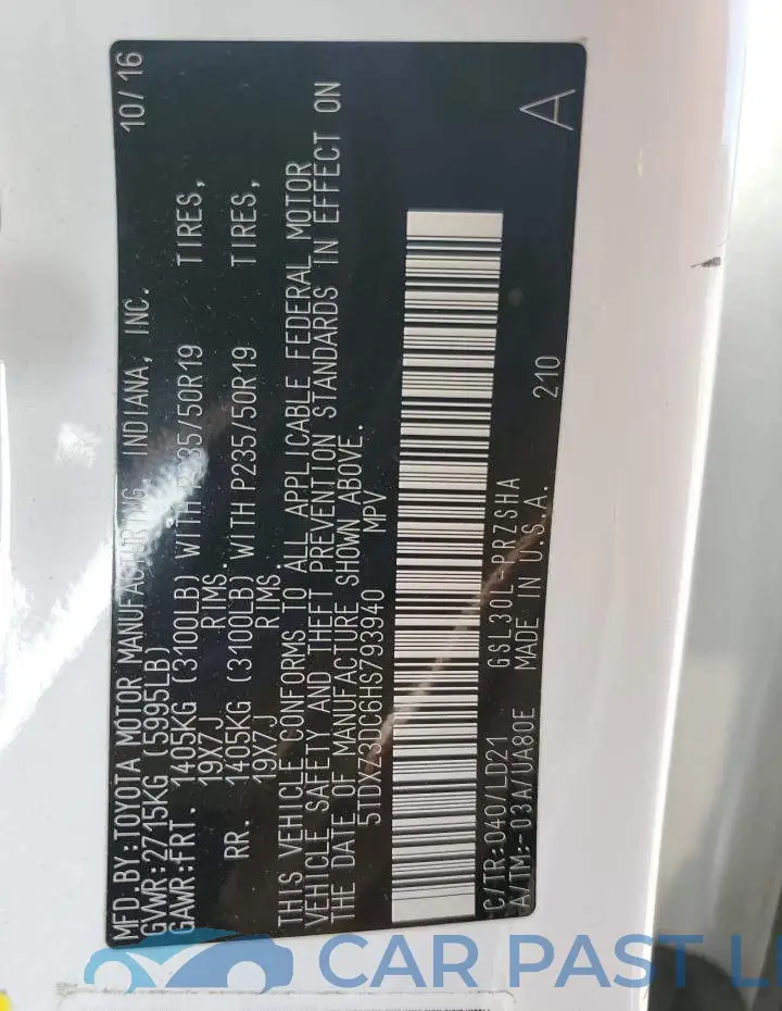 5TDXZ3DC6HS793940# 10