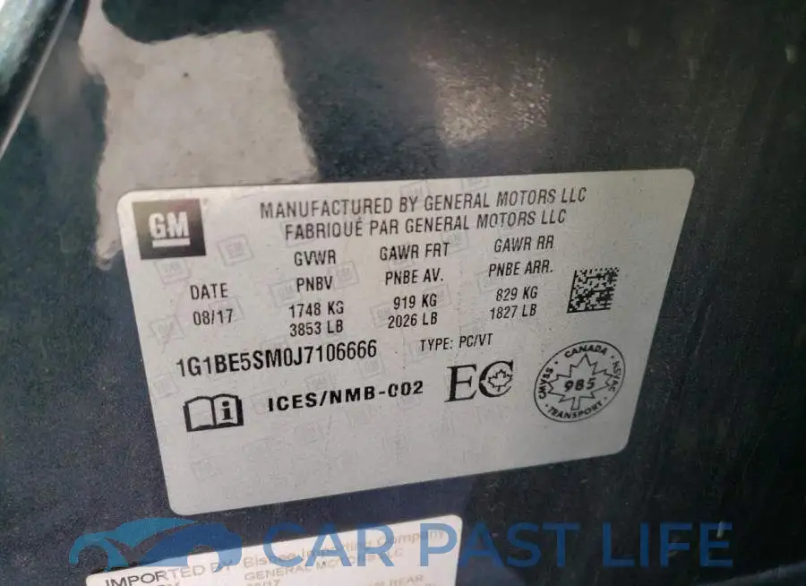 1G1BE5SM0J7106666# 10