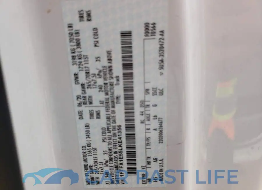 1FTFX1E55LKE41356# 10