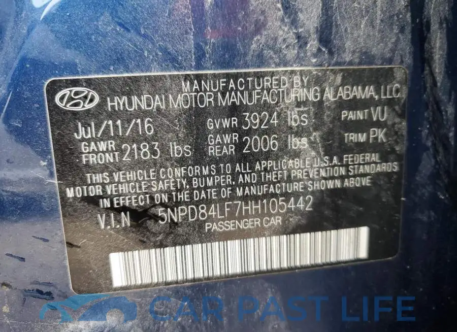 5NPD84LF7HH105442# 12