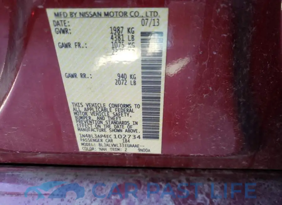 1N4BL3AP4EC102734# 12