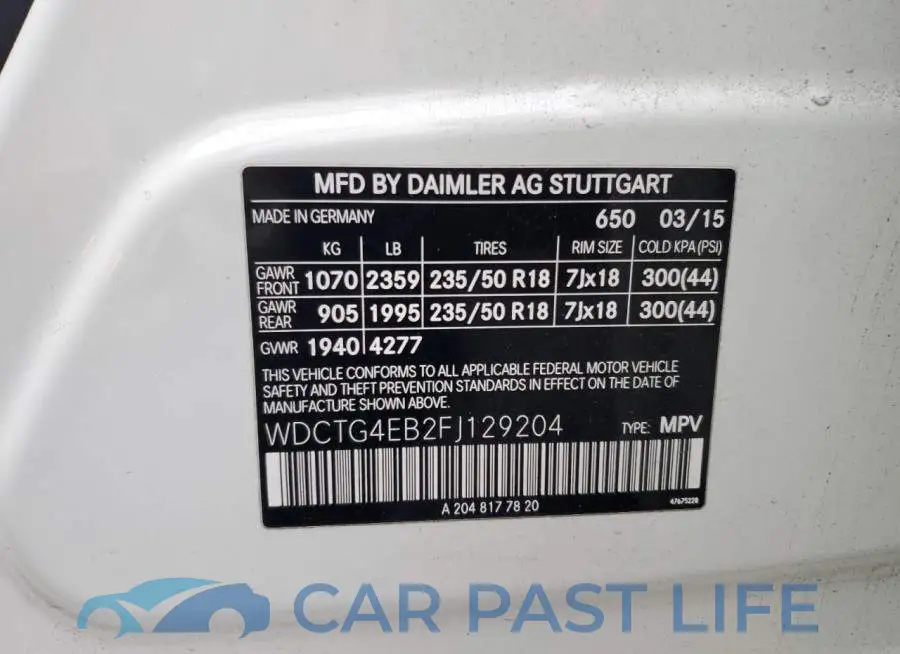 WDCTG4EB2FJ129204# 12