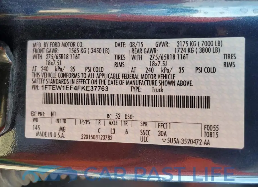 1FTEW1EF4FKE37763# 12