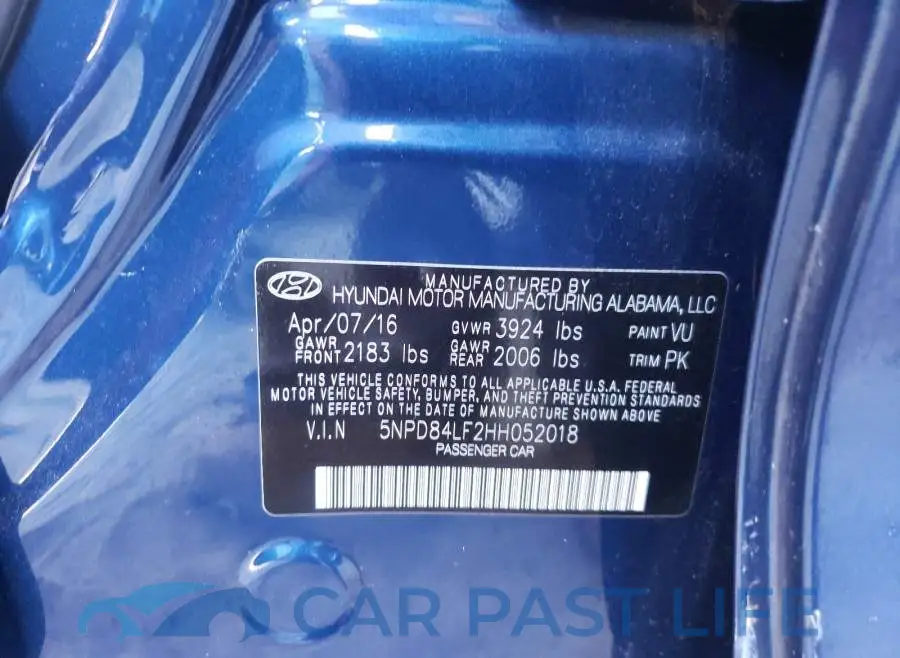 5NPD84LF2HH052018# 10