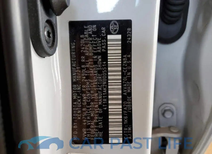 4T1R11AK2NU005514# 13