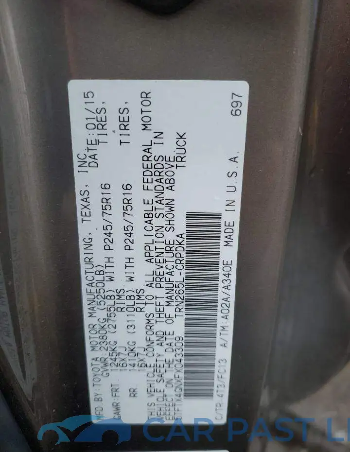 5TFTX4GNXFX043309# 12