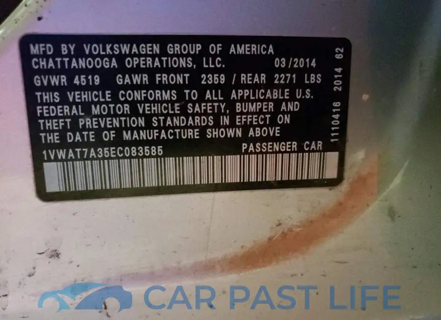 1VWAT7A35EC083585# 12