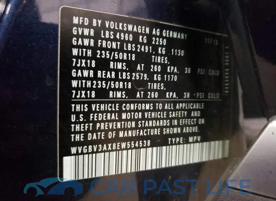 WVGBV3AX8EW554538# 12
