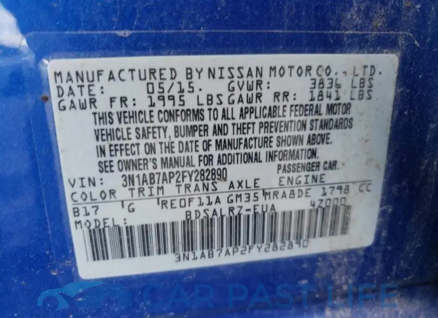 3N1AB7AP2FY282890# 10