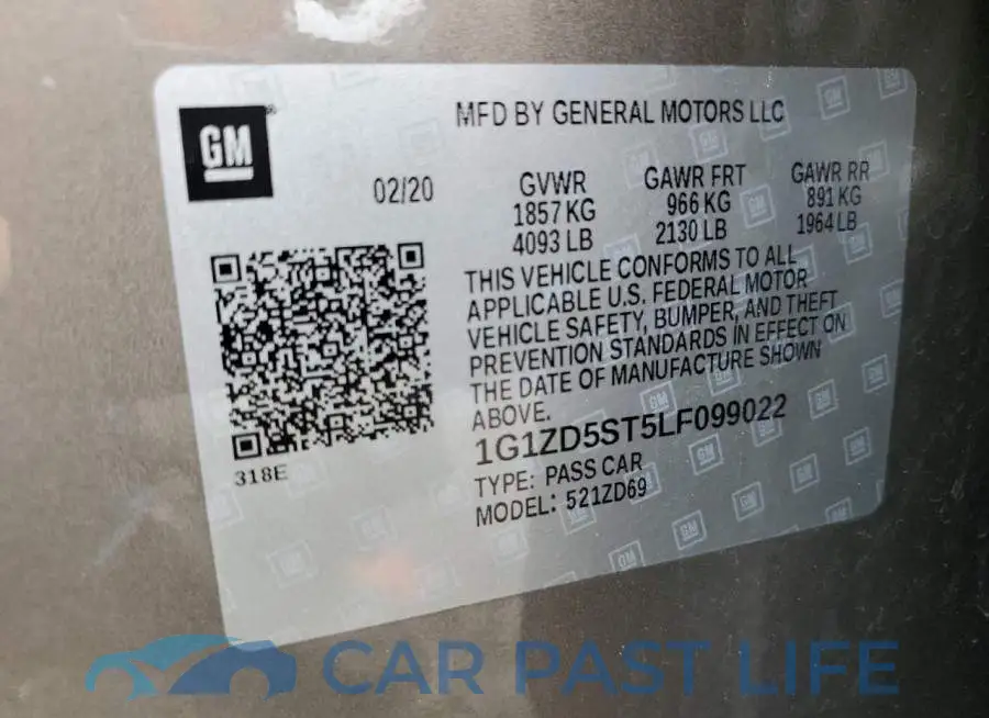 1G1ZD5ST5LF099022# 12