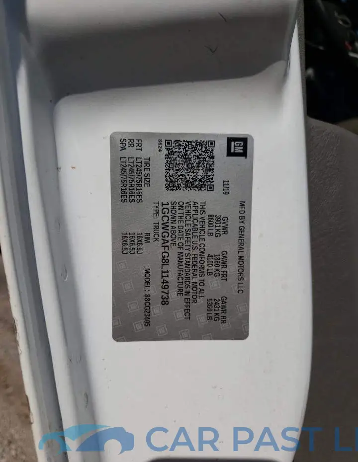 1GCWGAFG8L1149738# 14