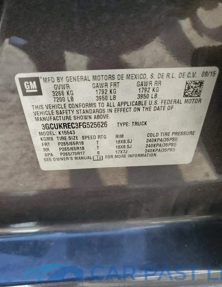3GCUKREC3FG525626# 13