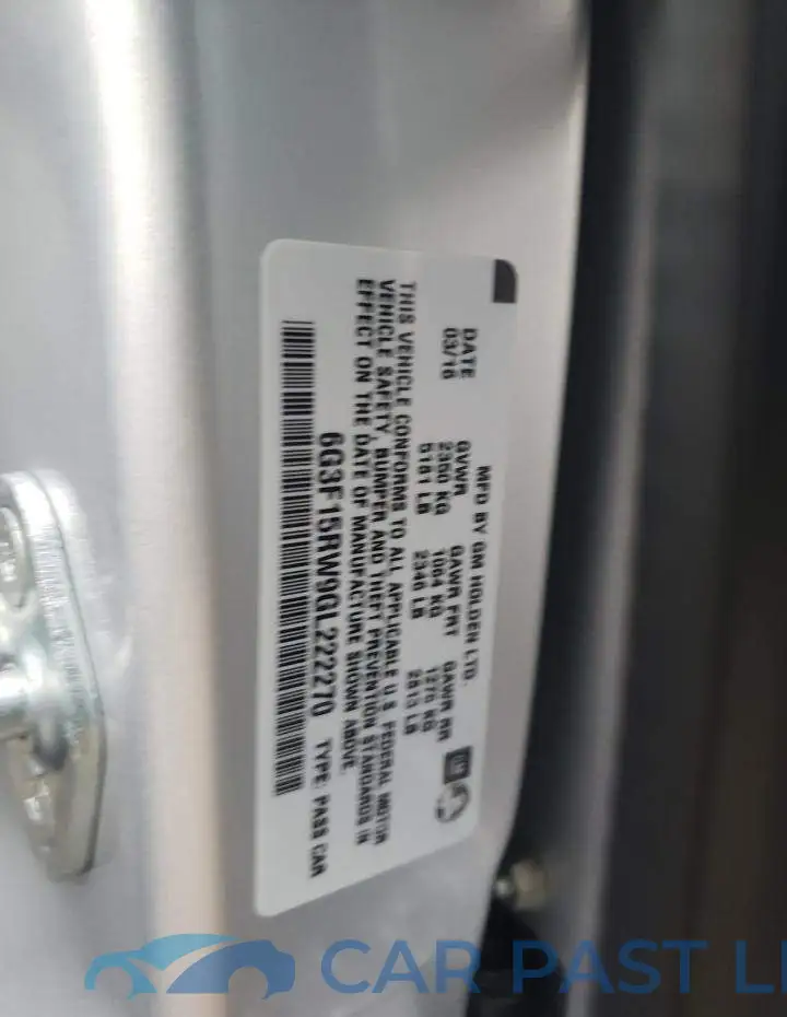 6G3F15RW9GL222270# 10