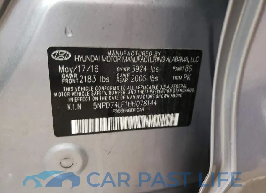 5NPD74LF1HH078144# 12