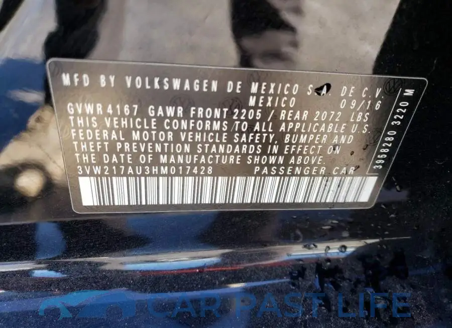 3VW217AU3HM017428# 13