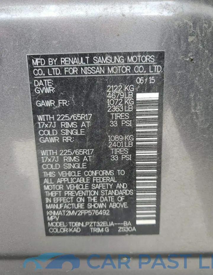 KNMAT2MV2FP576492# 13