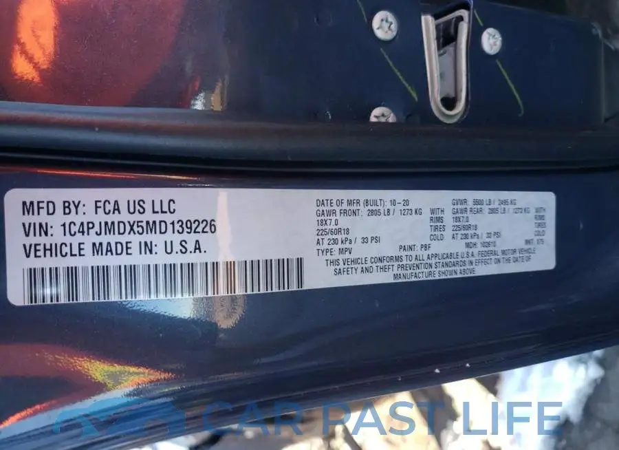 1C4PJMDX5MD139226# 12