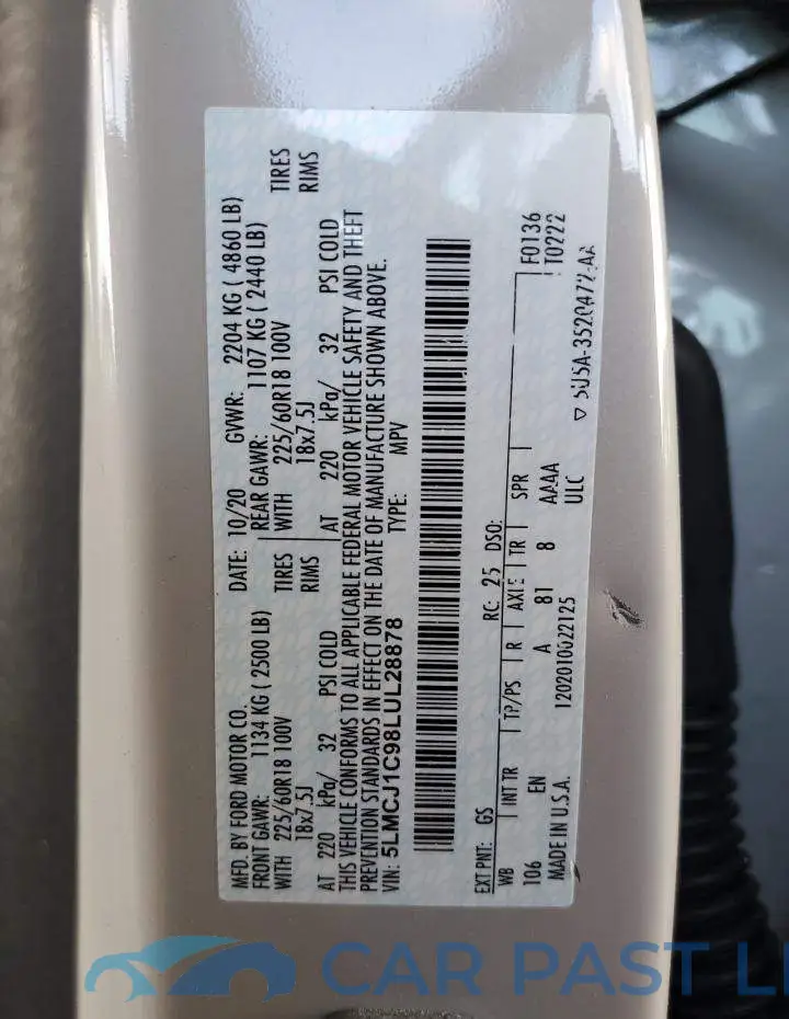 5LMCJ1C98LUL28878# 13