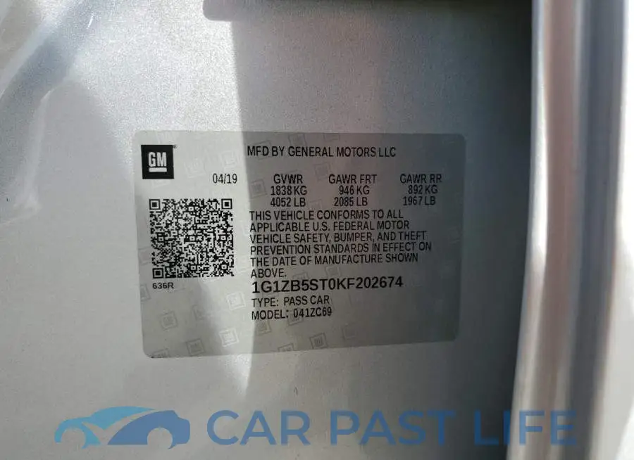 1G1ZB5ST0KF202674# 12