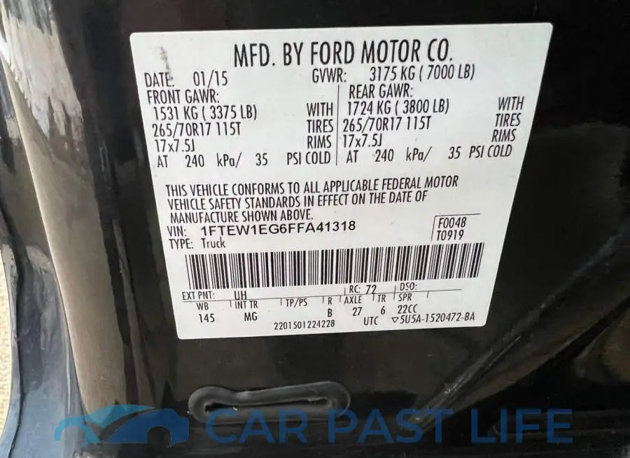 1FTEW1EG6FFA41318# 10
