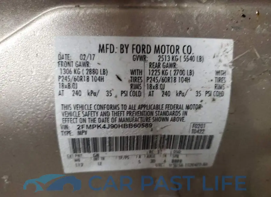 2FMPK4J90HBB60589# 13