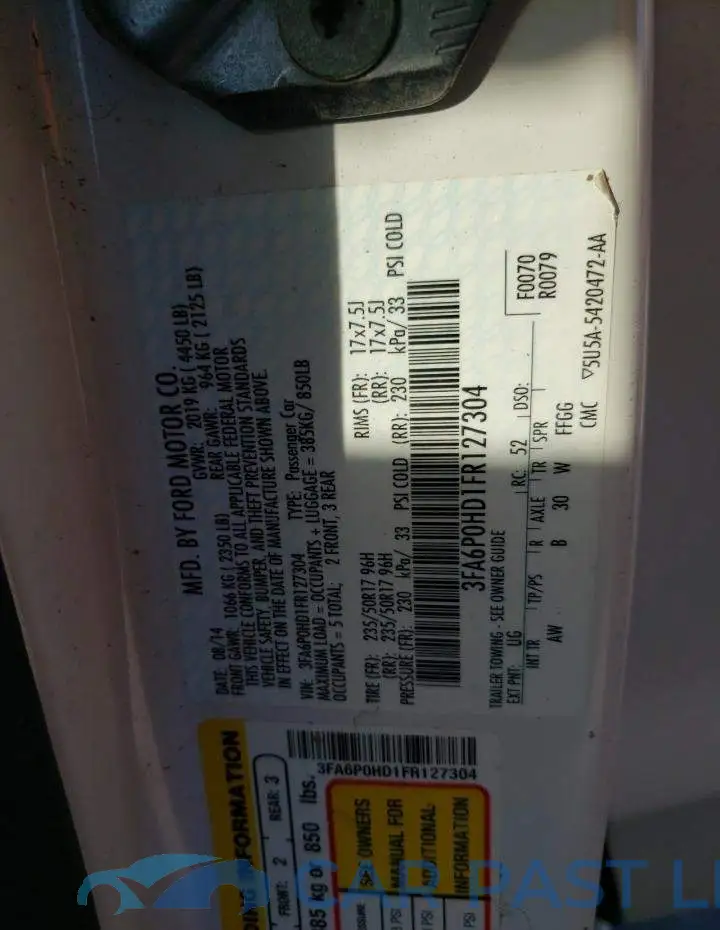 3FA6P0HD1FR127304# 12