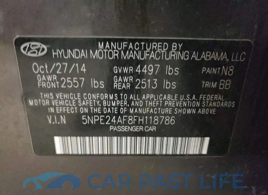 5NPE24AF8FH118786# 12