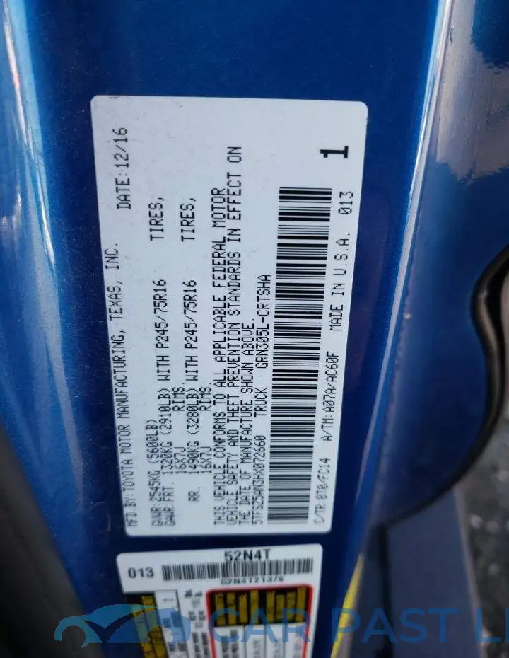 5TFSZ5AN3HX072660# 10