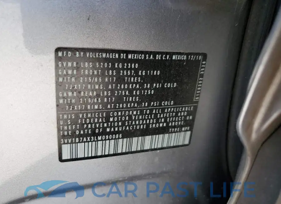 3VV1B7AX3LM090086# 13