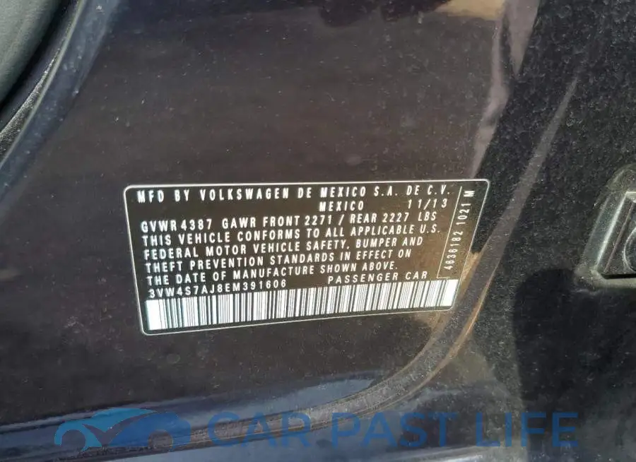 3VW4S7AJ8EM391606# 13