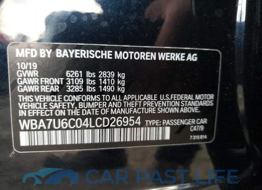 WBA7U6C04LCD26954# 10