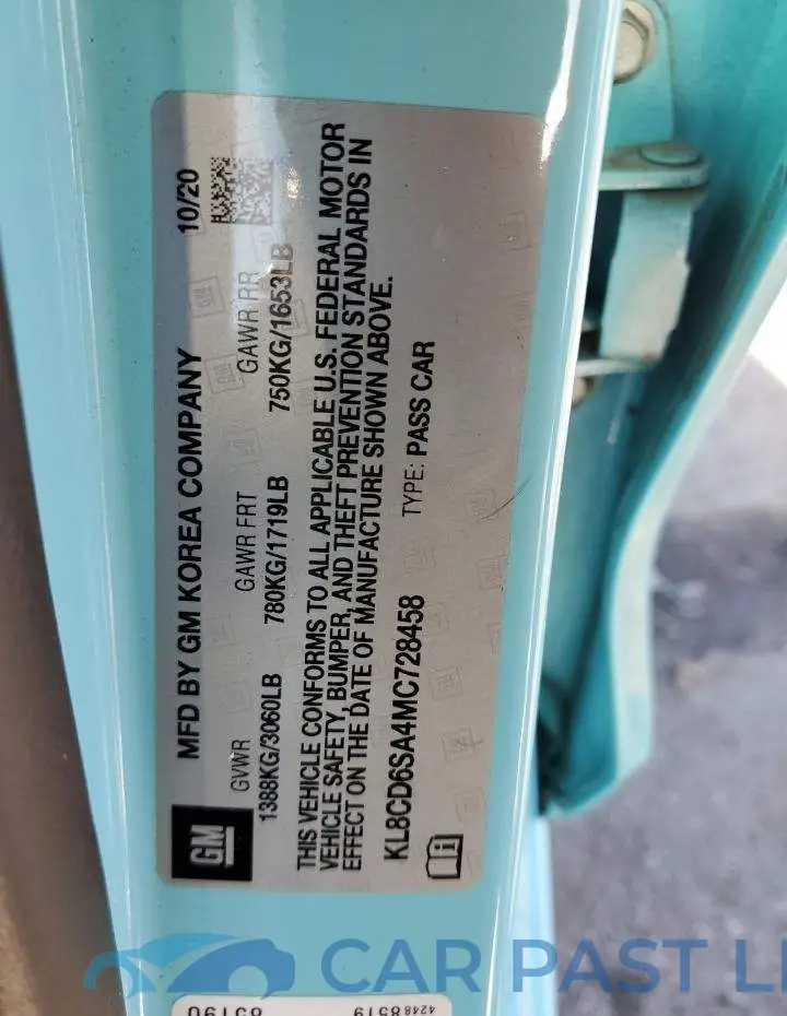 KL8CD6SA4MC728458# 12
