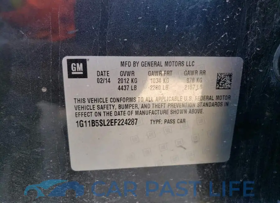 1G11B5SL2EF224287# 12