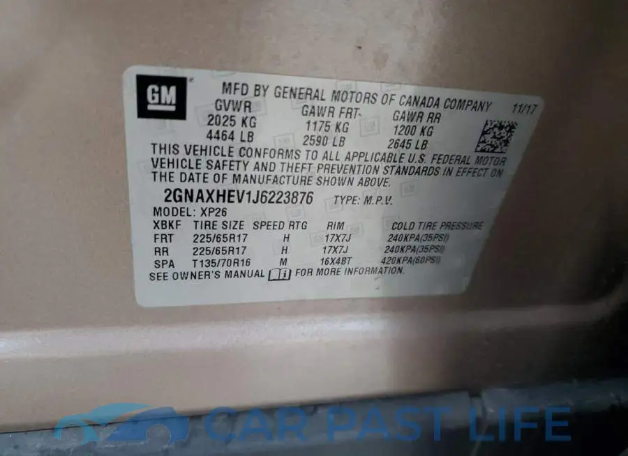 2GNAXHEV1J6223876# 14