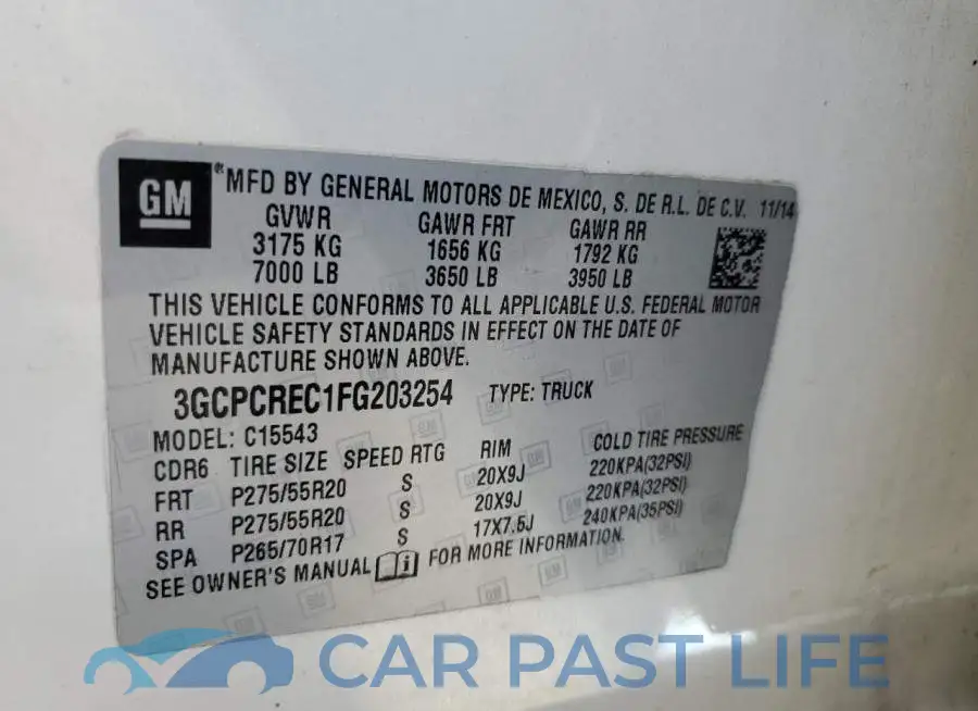 3GCPCREC1FG203254# 12