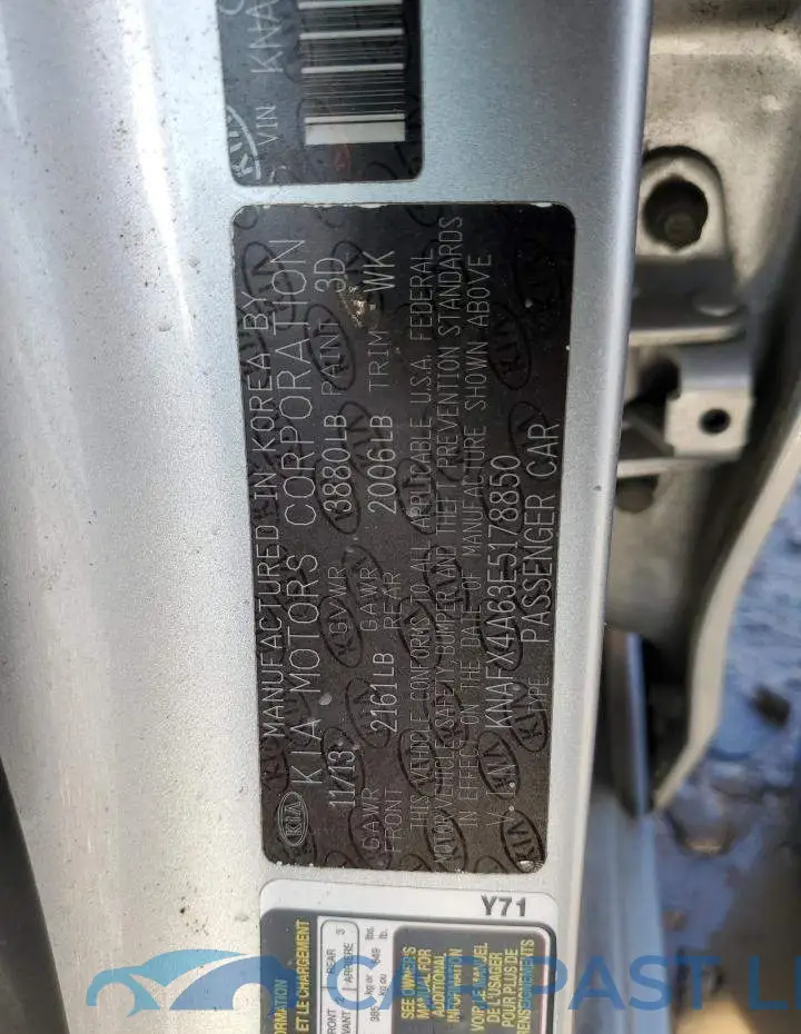 KNAFX4A63E5178850# 12