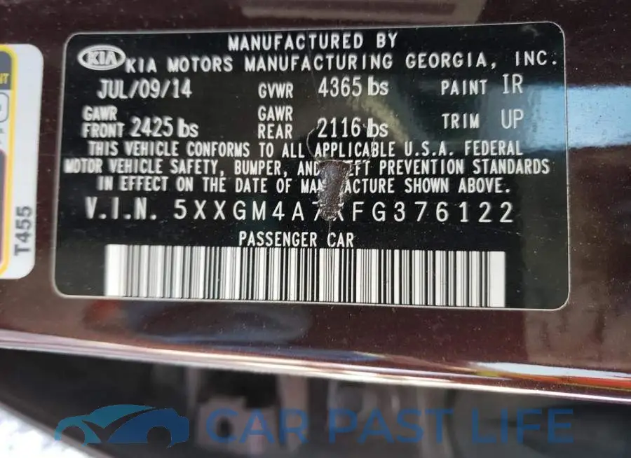 5XXGM4A7XFG376122# 12