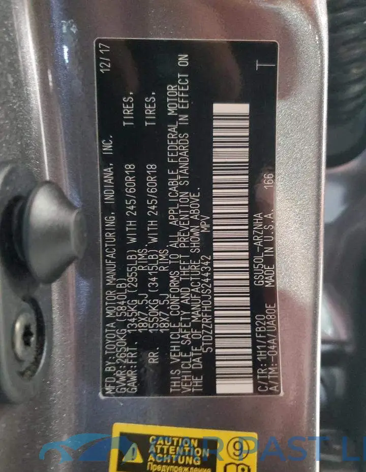 5TDZZRFH0JS244342# 13