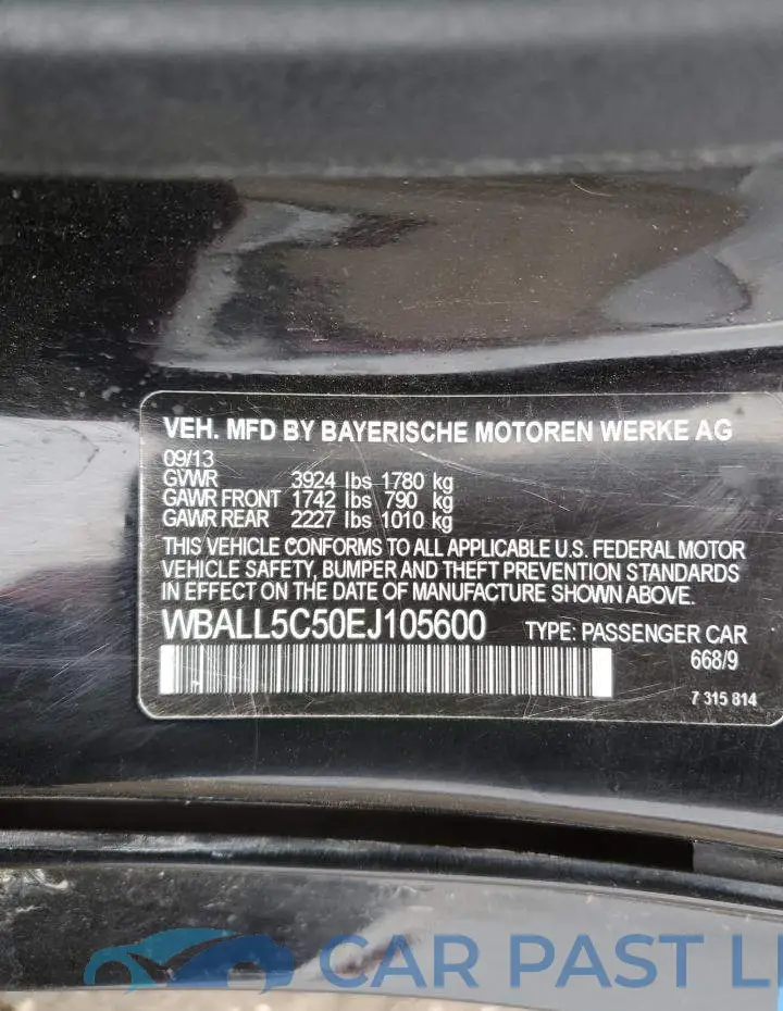 WBALL5C50EJ105600# 12