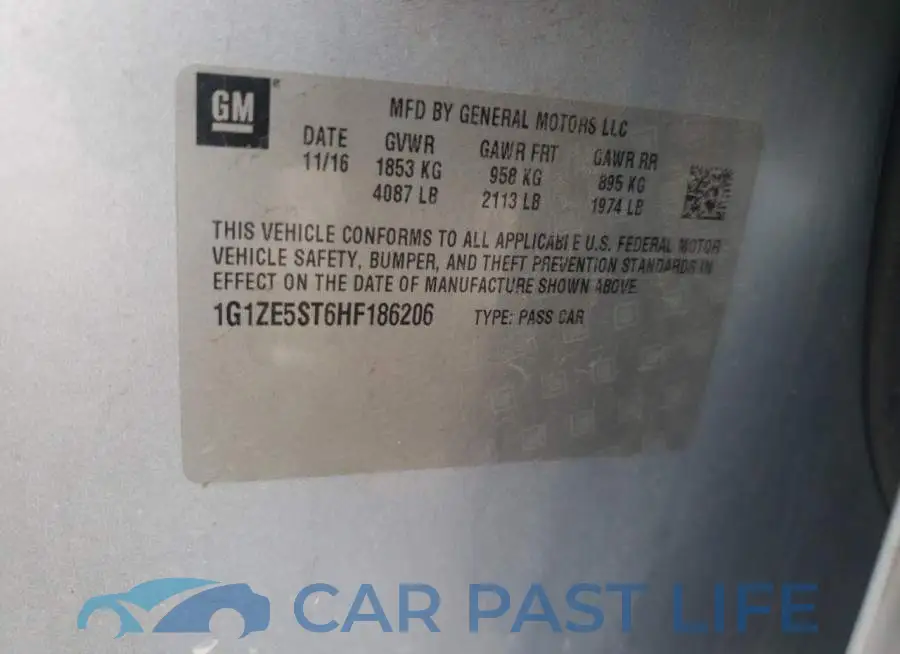 1G1ZE5ST6HF186206# 12
